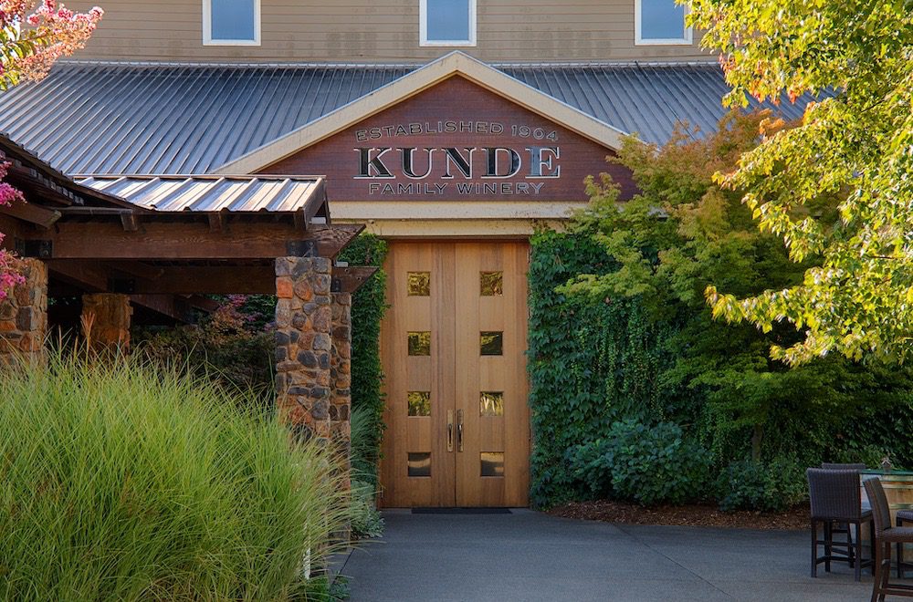 a building with a wooden door